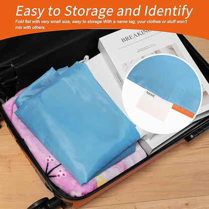 Polecasa Small Heavy Duty Laundry Bag with 130gsm Tear Resistant Fabric and Handles, Easy to Carry Durable Dirty Clothes Drawstring Bag, Perfect for College Dorm, Travel 21”x24”,Gulf Blue
