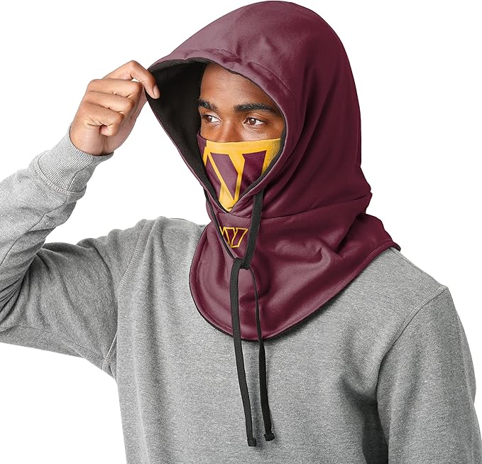 NFL Team Logo Team Color Drawstring Winter Cap Hooded Gaiter Balaclava Face Cover