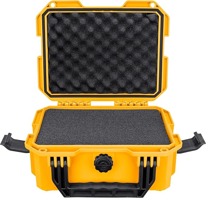 Eylar 11.8" Intact Series Compact Hard Camera Case, Lightweight and Durable Stacker Design with Foam (Yellow)