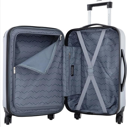 Travelers Club Chicago Hardside Expandable Spinner Luggage, Silver, 20" Carry-On