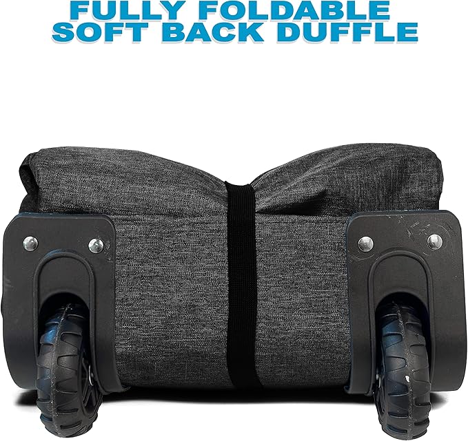 Bago Rolling Duffle Bag with Wheels - 27" 80L Foldable Weekender Bag, Waterproof Travel Duffel Bag, Heavy Duty Lightweight Duffle Bag for Traveling, Rolling Duffel Bag with Wheels (SnowBlack2023)