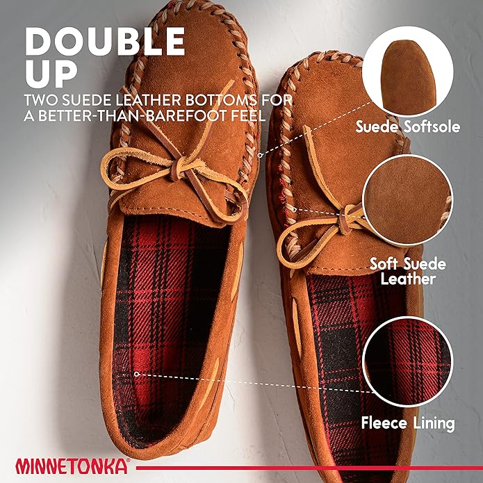 Minnetonka Men's Double Bottom Fleece Slipper