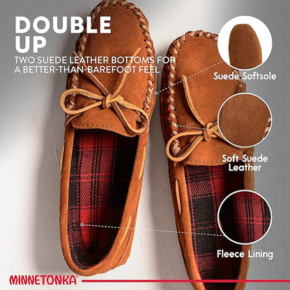 Minnetonka Men's Double Bottom Fleece Slipper