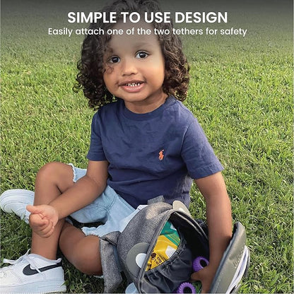 Lulyboo Panda Toddler Backpack Leash with Detachable Child Harness & Wrist Tether, Baby Walking Safety Harness, Kids Backpack with 5 Storage Pockets & Insulated Lunch Bag, Perfect for 1-7 Years