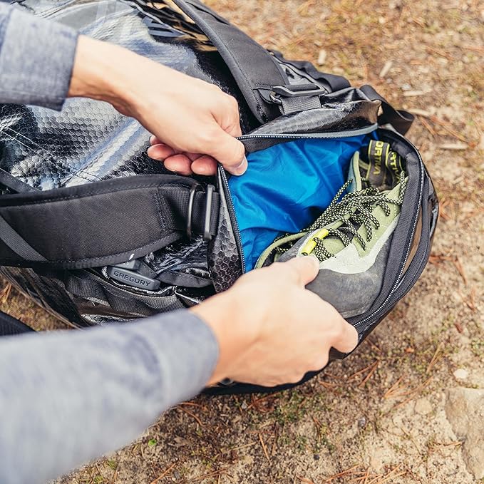 Gregory Alpaca 60L Water-Resistant Adventure Travel/Gear Organization Duffel Bag with Packing Cube Included, Slate Blue