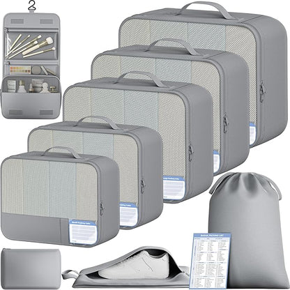 BAGAIL 9 Set Packing Cubes Luggage Packing Organizers for Travel Accessories