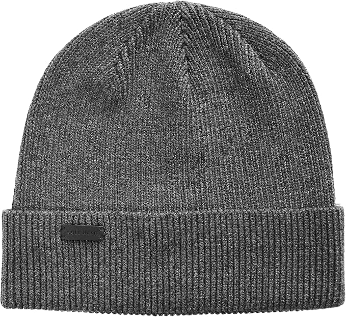 Cole Haan Men's Heritage Rib Cuff Wool Beanie Hat, One Size