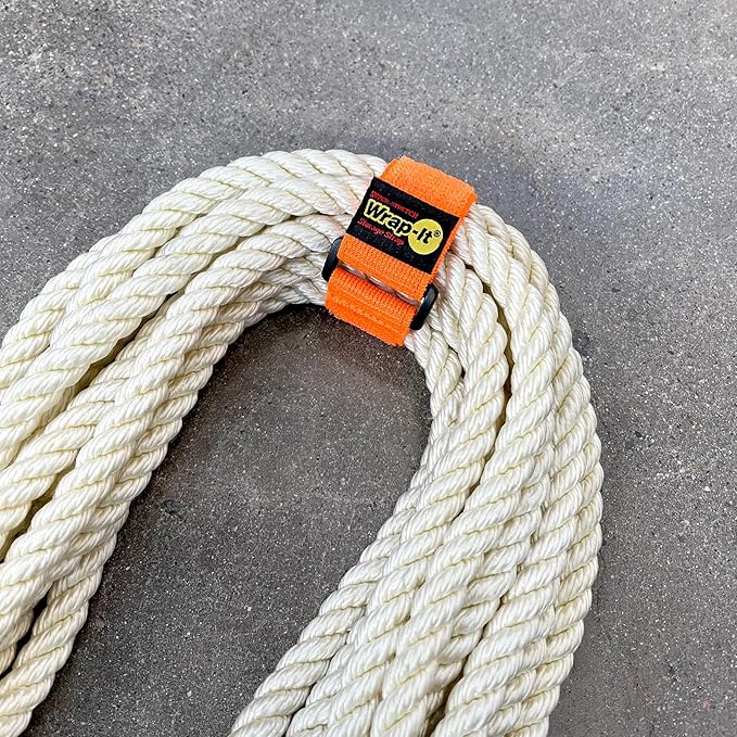 Super-Stretch Wrap-It Storage Straps - (10) 9" Orange - Elastic Hook and Loop Cinch Straps - Extension Cord Organizer, Hose and Cables Straps, Cord Wrap, Cord Keeper, Garage and RV Storage Accessories