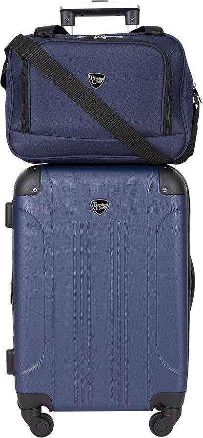 Travelers Club Chicago Hardside Expandable Spinner Luggage, Navy Blue, 3 Piece Set