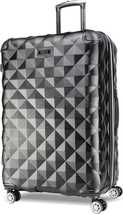 Kenneth Cole REACTION Diamond Tower Collection Lightweight Hardside Expandable 8-Wheel Spinner Travel Luggage, Black, 28-Inch Checked