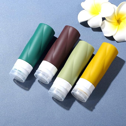 Gemice Travel Bottles for Toiletries, 3oz Tsa Approved Travel Size Containers BPA Free Leak Proof Travel Tubes Refillable Liquid Travel Accessories with Clear Toiletry Bag (4 Pack)