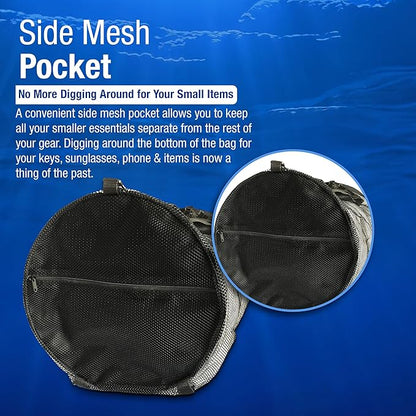 Kraken Aquatics Mesh Duffle Bag with Shoulder Strap | Large Dive Bag for Scuba Diving Gear, Snorkeling, Freediving, Spearfishing, Swimming & Beach | Heavy-Duty Mesh Duffel Bag for Quick Drying