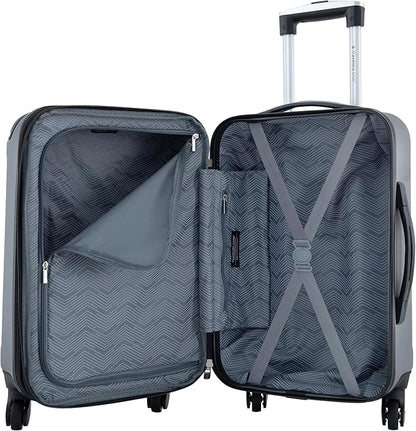 Travelers Club Chicago Hardside Expandable Spinner Luggage, Charcoal, 20" Carry-On