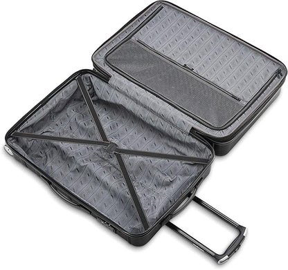Samsonite Omni 2 24-Inch Medium Checked Hardside Luggage with 360° Spinner Wheels - Scratch Resistant Hardshell - TSA Lock - Expandable Polycarbonate Shell for Lightweight Travel - Midnight Black