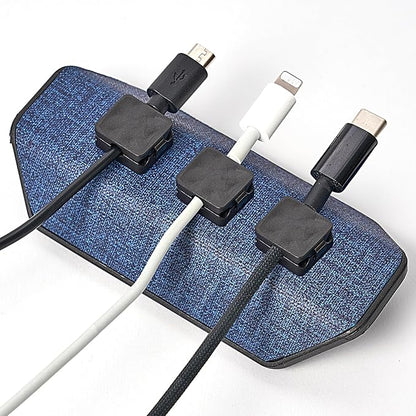 CHARGEWORX Magnetic Cable Organizer – Weighted Non-Adhesive Cord Holder with 3 Magnetic Clips for USB-C, Lightning & MagSafe Cables – Desk, Office & Nightstand Cable Management