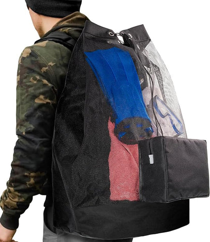 XL Mesh Scuba Diving Bag - Dive Backpack for Scuba and Snorkeling Diving Gear - Water Sports and Swimming Equipment Carrier - Waterproof Phone Bag Included