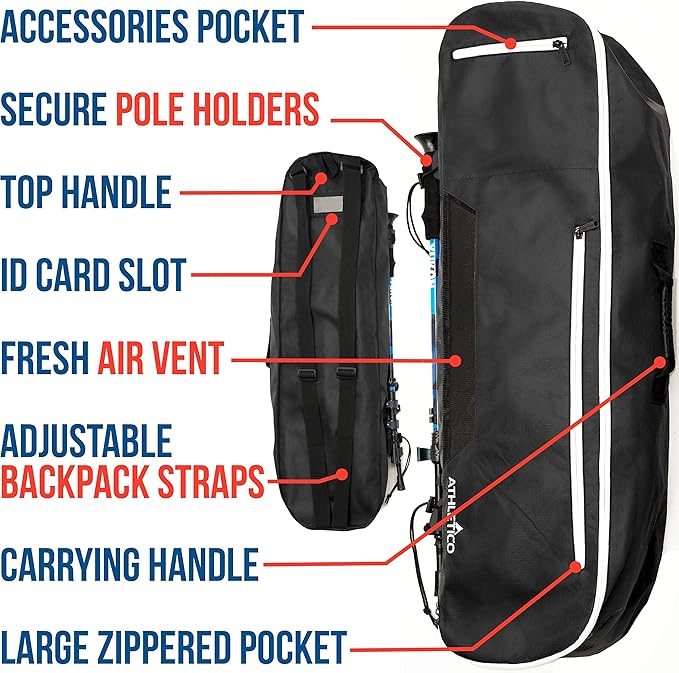Athletico Snowshoe Bag - Snow Shoe Backpack For Carrying, Packing, and Storing Snowshoes