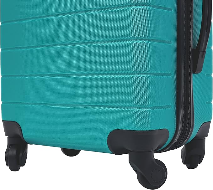 Wrangler Smart Luggage Set with Cup Holder and USB Port, Teal, 2 Piece