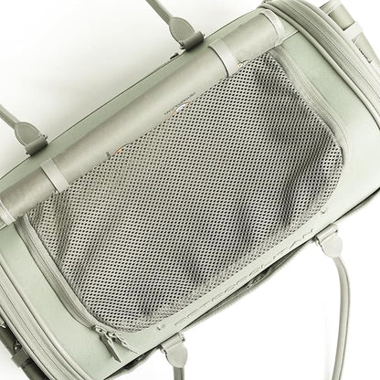 Soft-Sided Pet Carrier for Cats and Small Dogs – Stylish, Airline-Approved Travel Bag with Mesh Ventilation, Collapsible, Removable Pad and Safety Leash, Fits up to 16 lb
