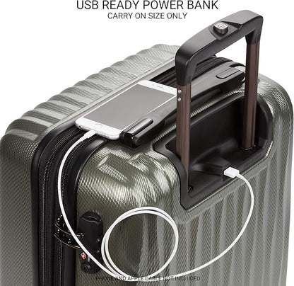 SwissGear 7272 Energie Expandable Hardside Luggage with Spinner Wheels and TSA Lock, Gunmetal, Carry-On 19-Inch