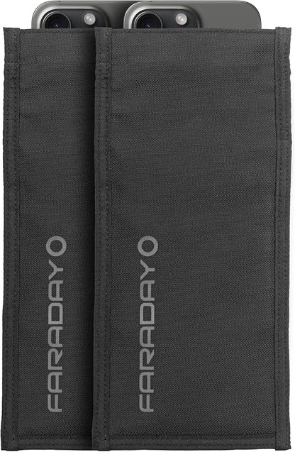 Faraday Defense Faraday Bag Jacket Pro | Magnetic Closure, Shielding - Law Enforcement & Military, Travel & Data Security, Privacy, Anti-Tracking Anti-Hacking Black (2 Pack Phone Vertical)