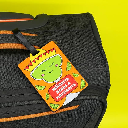 Funny Luggage Tag – Hilarious Travel ID Tag with Sarcastic Saying – Durable & Easy to Spot Suitcase Tag for Men, Women, Frequent Flyers, or Gag Gift for Travelers - Margarita
