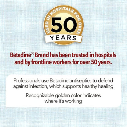 Betadine Antiseptic First Aid Spray, Povidone-iodine 5%, Infection Protection, Kills Germs In Minor Cuts Scrapes And Burns, No Sting Promise, No Alcohol or Hydrogen Peroxide, 3 FL OZ