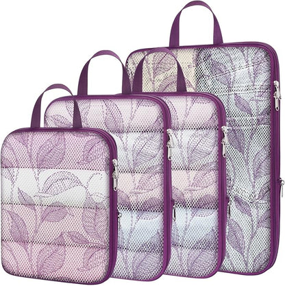 Cambond Compression Packing Cubes for Travel Women - Expandable Travel Bags Luggage Organizers Travel Essentials Compression Cubes for Travel Carry on Suitcases Organizer