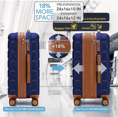 Flight Knight 24x16x10 Expandable Carry On Suitcase Hardside TSA Lock USB C Lightweight Luggage Silent Double Spinner Wheels Maximum Overhead Carry-On Bag For Virgin & South West Approved Airlines