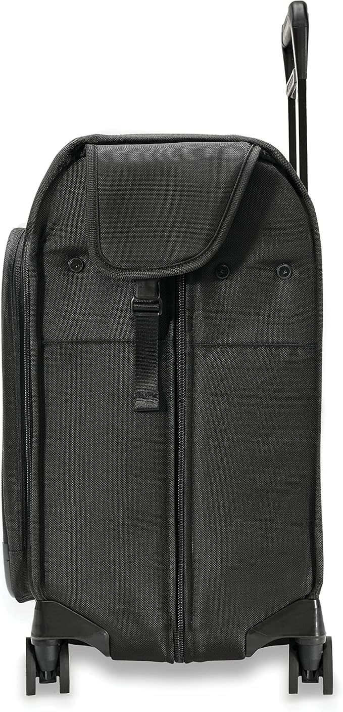 Briggs & Riley Deluxe Wardrobe Spinner - Checked Luggage for Travel, Suitcases with Wheels, Softside Rolling Bag for Men & Women, Built in Hook for Clothes - Baseline Collection, Black