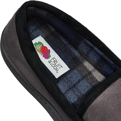Fruit of the Loom Men’s Memory Foam House Slippers Indoor Outdoor – Microsuede Venetian Cozy Warm Men’s Slippers Plush House Shoes, Sizes 7-14