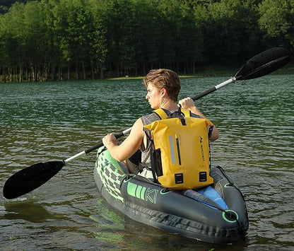 MARCHWAY Roll Top Waterproof Backpack, Floating Dry Bag 20L/30L/45L with Ergonomic Rectangular Base, Cushioned Back, Hip Strap for Hiking Camping Kayaking Travel (Yellow, 45L)