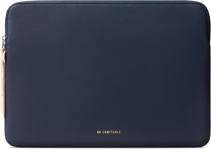 Comfyable Slim Protective Laptop Sleeve Compatible with 13/13.3/14 Inch MacBook Air & MacBook Pro, Mac Travel Case, Laptop Pouch, Slim PU Leather Cover M5/M4/M3/M2/M1 2025-2021, Blue