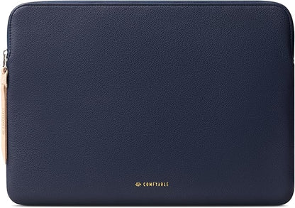 Comfyable Slim Protective Laptop Sleeve Compatible with 13/13.3/14 Inch MacBook Air & MacBook Pro, Mac Travel Case, Laptop Pouch, Slim PU Leather Cover M5/M4/M3/M2/M1 2025-2021, Blue