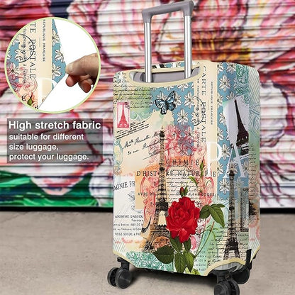 Travel Luggage Cover Suitcase Protector Fits 18-32 Inch Wheel Covers PatternedTravel Related Items Flower Luggage Protector Elastic M