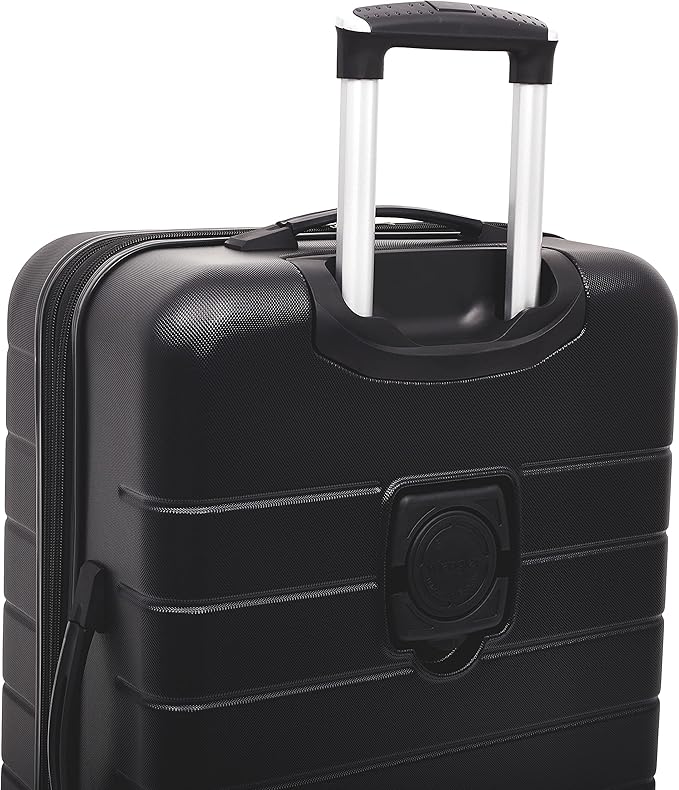 Wrangler Smart Luggage Set with Cup Holder and USB Port, Black, 3 Piece Set