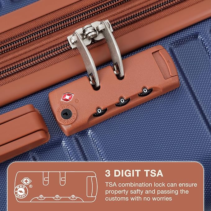 GarveeHome 24 Inch Checked Luggage with Spinner Wheels, Travel Suitcase Hardshell Expandable with TSA Lock, Durable Rolling Suitcase