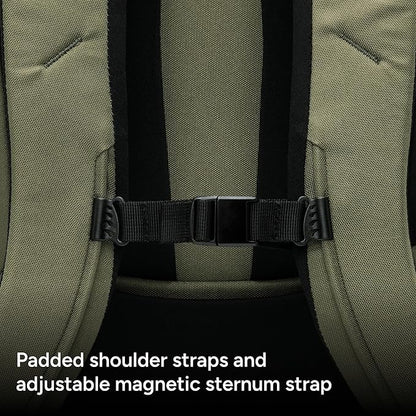 Halfday Roamer All-in-One Travel Backpack | 15” Laptop Compartment, Built-In Shoe/Laundry Pouch, Magnetic Sternum Strap, Padded Shoulder Support | Weekend & Business Trip Carry-On Bag, Olive