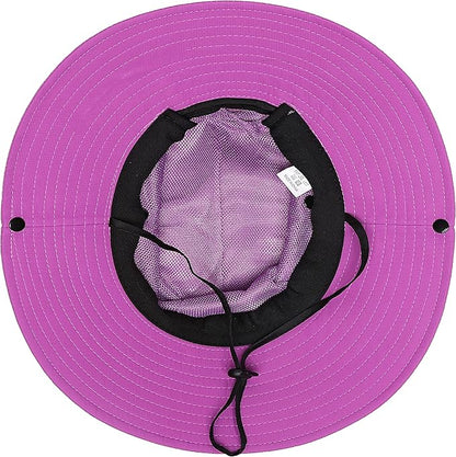Womens Summer Sun Hat Beach Hat Wide Brim Outdoor UV Protection Hat Foldable Cool Mesh Ponytail Bucket Hat
