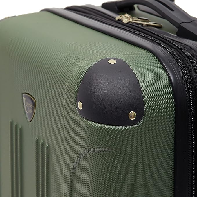 Travelers Club Chicago Expandable Luggage, Thyme Green, 20" Carry-On