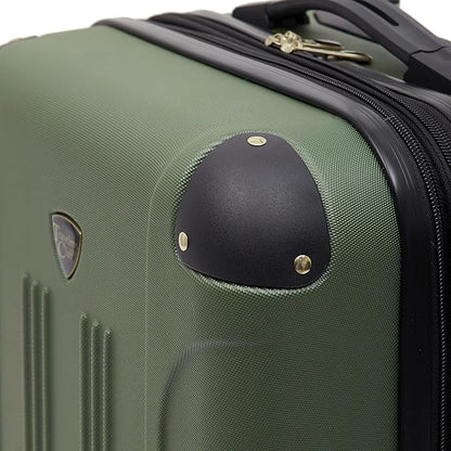 Travelers Club Chicago Expandable Luggage, Thyme Green, 20" Carry-On