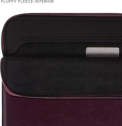 Comfyable Slim Protective Laptop Sleeve Compatible with 13/13.3/14 Inch MacBook Air & MacBook Pro, Mac Travel Case, Laptop Pouch, Slim PU Leather Cover M5/M4/M3/M2/M1 2025-2021, Berry Brown