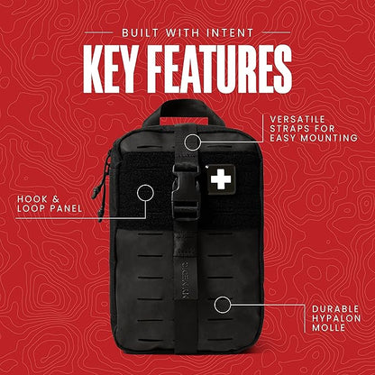 MY MEDIC MyFAK Standard Ifak First Aid Kit - 132 Life Saving Trauma and Medical Items - HSA FSA Eligible Survival Kit for Camping or Your Car - Black