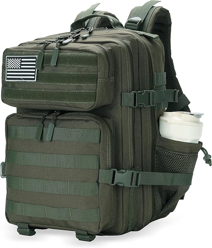 25L Military Tactical Backpack Small Assault Pack Molle Daypack for Men and Women for Work Travel Gym Outdoor Hiking Camping (Army Green)