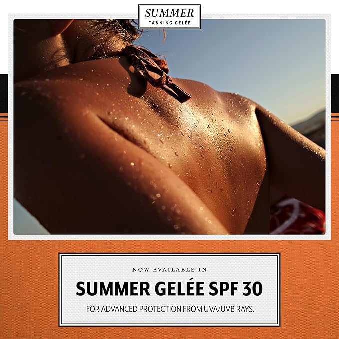 Summer Gelée Tanning Gel – SPF 30 Luxury Sun Tan Accelerator – Hydrating & Anti-Aging Formula with UVA/UVB Protection – Lightweight, Silky Gel for a Radiant, Sun-Kissed Glow – 3.12 FL OZ – USA Made