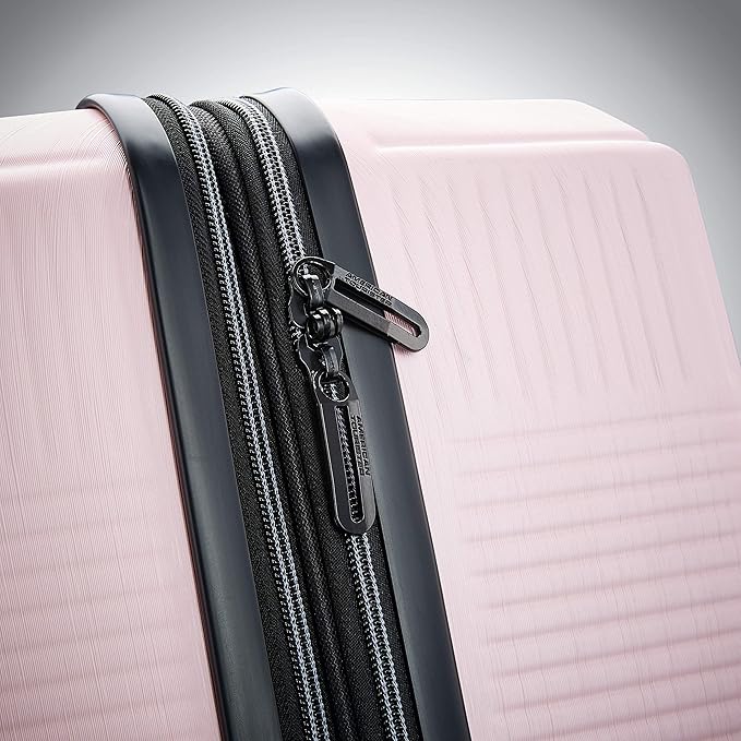 American Tourister Stratum XLT Expandable Hardside Luggage with Spinner Wheels, Pink Blush, Carry-On 21-Inch