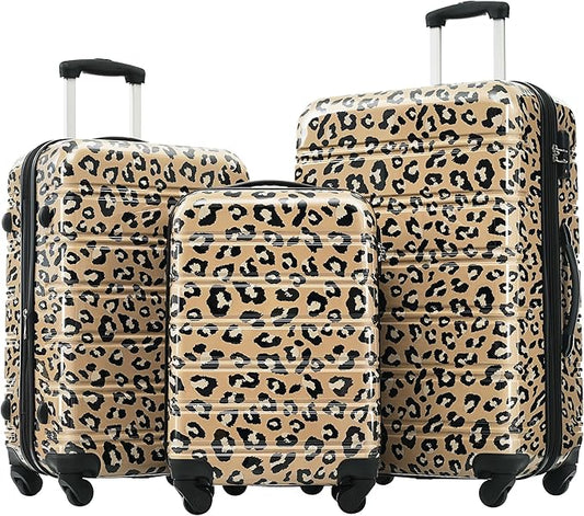 Luggage Sets 3 Piece Durable Suitcase Set with Spinner Wheels, 3 Pcs Hardside Lightweight luggage with TSA Lock, Large Checked Travel Suitcases