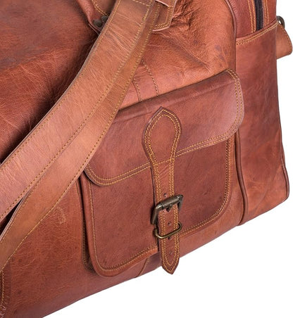 Leather Duffel Bag 32 inch Large Travel Bag Gym Sports Overnight Weekender Bag by Komal s Passion Leather (30 inch)