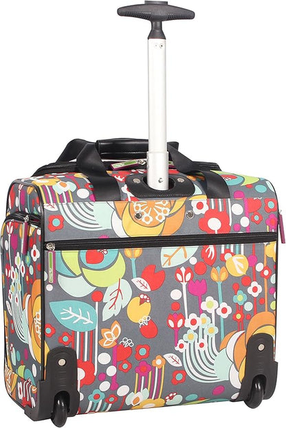 Lily Bloom Designer 15 Inch Carry On - Weekender Overnight Business Travel Luggage - Lightweight 2- Rolling Wheels Suitcase - Under Seat Rolling Bag for Women (Bliss)