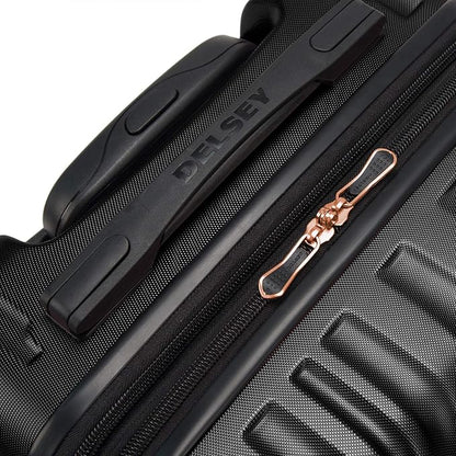 DELSEY PARIS Alexis Durable Luggage Set, Expandable & Lightweight 4-Wheel Spinners, Easy Grip handles for Smooth Journeys, TSA-Lock Incorporated, Men and Women, Black/Rose Gold, 2-Piece Set (21"/29")